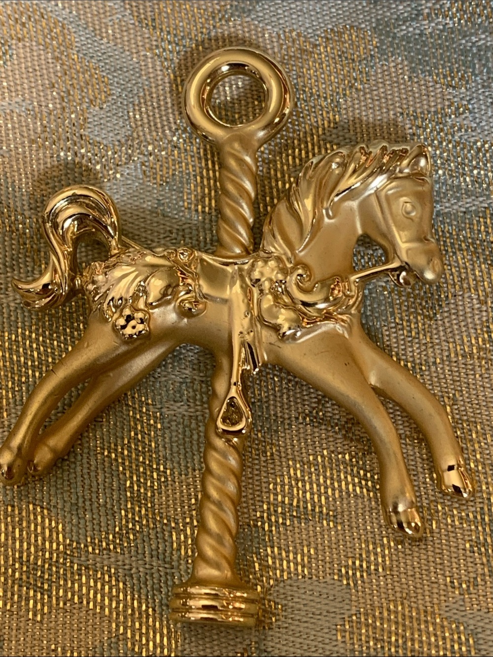 Gold Carousel Horse Pendant Charm